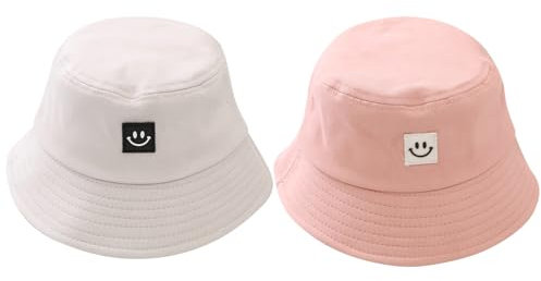 DKDDSSS 2 Stücke Baby Sonnenhut, Sonnenhut Baby, Fischerhut Kinder, Sonnenhut Kleinkind, Kinder Fischerhut, Sommerhut Kinder, Kinder Sonnenhut, Sonnenhut Kinder, Sonnenhut Baby Kinder, White und Beige