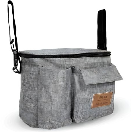 Mandarinmelon Bolso Carro Bebe. Bolsa Organizadora de Cochecitos para Mamá Bolso Carrito Bebe. Bolsa de Maternidad para Silla de Paseo. Maleta de Hospital o Mochila para el Carrito. (Gris)