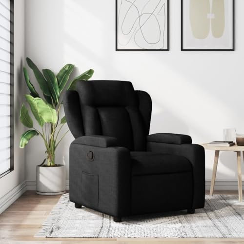 ZEYUAN Relaxsessel Schwarz Stoff, Fernsehsessel, Kinosessel, Lesesessel, Tv Sessel, Ohrensessel, Armsessel, Seselstuhl Wohnzimmer - 372405