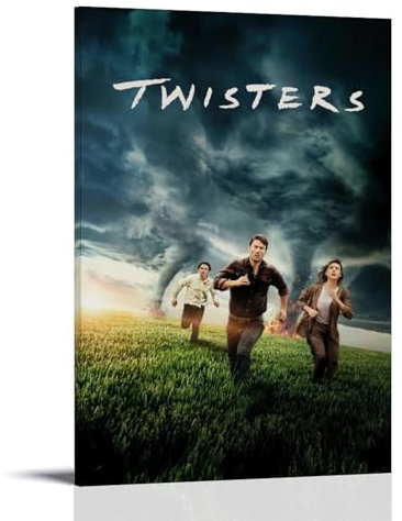 QUYEBRHFY Twisters Poster, Wanddekoration, Vintage-Kunstposter, Filmdekoration, Druckposter, Zimmer, coole Dekoration, 60 x 90 cm, Rahmenstil