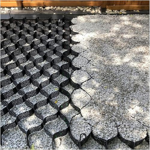 GFXYQPDNV Gravel Stabilizer Grid Ground Grid, Used to Stabilize Highway Subgrade, 5cm Tall Heavy Duty Gravel Grid for Slope, Subgrade Work, Driveways, Parking Areas(2x9m/6.5x29.5ft)-1