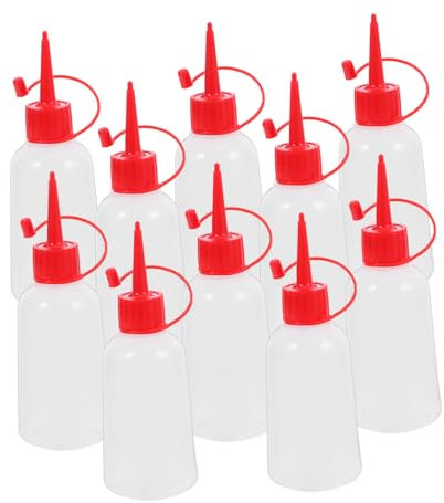 Angoily 10pcs 100ml Plastic Refillable Dropper Bottles Glue Applicator for Dots Bottle Caps Crafting DIY