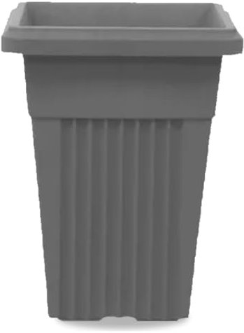 SIDSONS 40cm Tall Upright Planter - Large Plastic Pillar Flower Pot, Modern Garden, Patio & Front Door Decor, Big Flower Pots Indoor & Outdoor, Suitable For Plant, Flowers, Herbs (1, Grey)