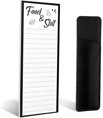 IUSOT Magnetic Shopping List Pad for Fridge, 50 Sheets Grocery Notepad with Magnetic Pen Holder, To-Do List Memo Pad for Kitchen, Magnetic Fridge Notepad