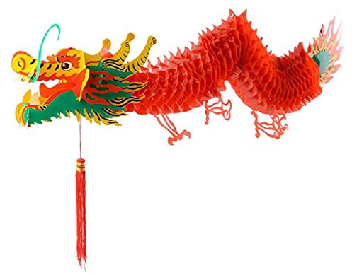 Décoration en papier dragon chinois 2024 Nouvel An à suspendre pour décoration de maison, festival de printemps