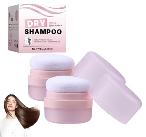 Trockenshampoo Puder für Voluminöses Haar, Sofortige Fettabsorption, Leichtes Texture Fluffy Powder für natürlichen Lift, Getöntes Puder zum Stylen der Haare, Erfrischendes Haar, 8g (2pc)
