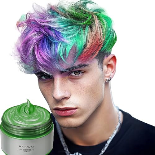 Grün Einweg-Haarfärbemittel Styling Haarmatsch Einweg-Haarfärbemittel Haarwachs Einweg-Haarcreme Halloween Hair Dress Up Easy Clean Haarfarbe