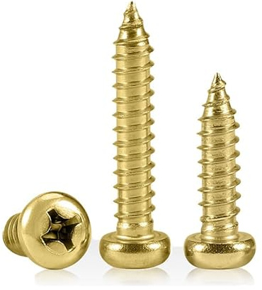 ORANXIN M4 x 30mm 20 Pcs Kreuzschlitz Messing Rundkopf Holzschrauben Selbstschneidend Schrauben Vollgewinde Kupfer Selbstbohrende Schrauben