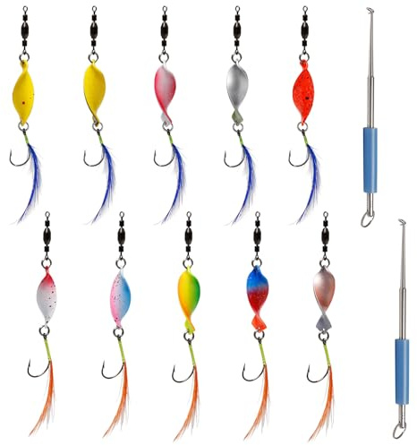 Bofanze 10 Pièces Cuillères à Truite Twist 5g Cuillers Ondulante Truite | 9,6 × 4,9 × 1,6 cm, matériel de pêche, 5 g, plusieurs couleurs, pratique