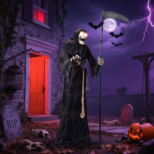 Yescom Life-Size 6 ft Grim Reaper Halloween Prop 100V-240V Motion/Sound