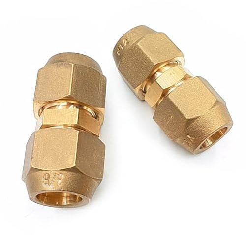 Set di 2 prolunghe per tubi, cavo refrigerante 1/4 e 3/8 – Giunti in rame senza saldatura con dado per aria condizionata, adattatore doppio capezzolo