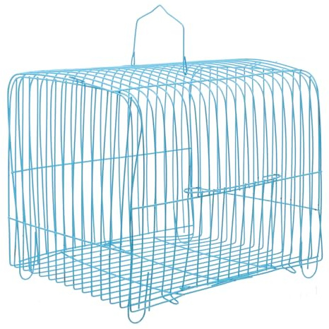 Homoyoyo Tragbarer Metall Vogelkäfig Papageienkäfig mit Drahtkonstruktion Mittelgroß Atmungsaktiv für Outdoor und Reisen Vogeltransportbox für Kleine Papageien und Wellensittiche