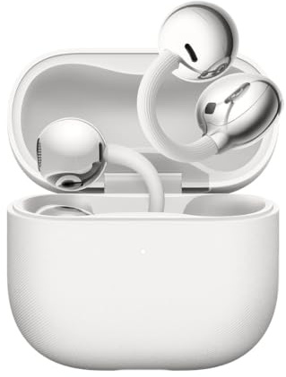 HUAWEI FreeClip - Auricolari wireless Bluetooth, con batteria a lunga durata, colore: bianco | 5.1g Leggero, IP57 Impermeabile, Batteria 38H, Bluetooth 6.0, Cancellazione del rumore 3-Mic, Ricarica wireless