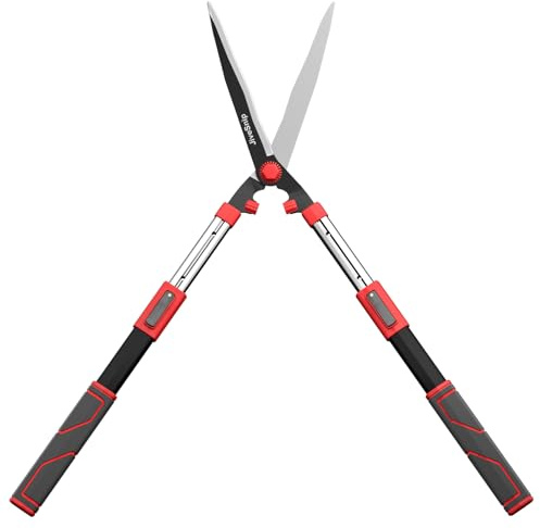 JiveSnip Cisailles à Haies Télescopiques – Lames en Acier au Carbone SK5, Revêtement Antirouille, Sécateur de Jardin Léger Pour la Taille des Haies, Arbustes et Buissons