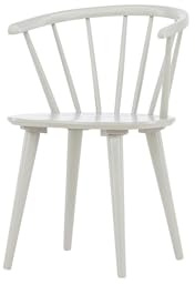 FURNLUX Bobby Skandinavischer Esszimmerstuhl, Wohnzimmerstuhl, Ergonomisches Design, Gummibaumholz, Grau, 55x53x76 cm, 11 kg, Abgerundete Rückenlehne
