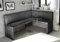 MyStyleWood Eckbank Olga Vintage Schwarz Küchenbank Sitzecke dick gepolstert Kunstleder pflegeleicht stabiles Holzgestell 168x128 cm rechts