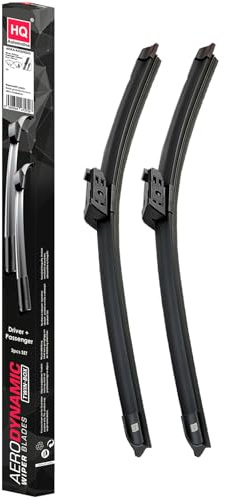 HQ Automotive Wiper Blades for BMW X1 F48/Citroen C3 Aircross | 2-piece front set, 26 in + 16 in, pre-installed Top-Lock 16mm, graphite-coated natural rubber, rain sensor ready