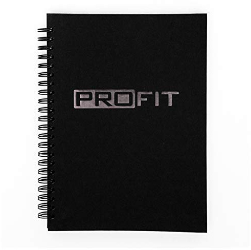 Fitness and Food Journal by ProFit - Workout Log Book | Nutrition Journal | Food Tracker | Food Diary - Easy-To-Use A5 Exercise Diary/6x8 Inches/Pen Included/140 Pages/Undated (Hard Cover)