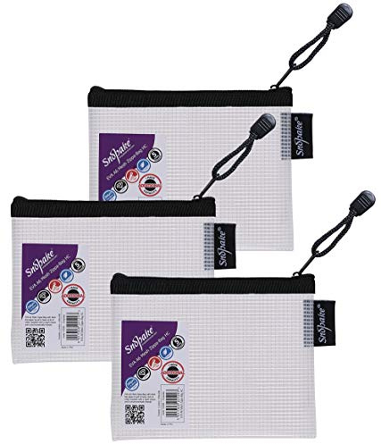 Snopake 15856 A6 (150x120 mm) EVA High Capacity Mesh Zippa-Bag - Transparent/Black Pack of 3