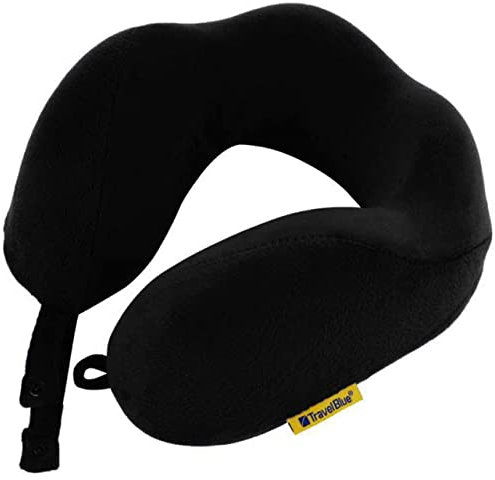 Travel Blue Tranquillity Nackenkissen Flugzeug - Memory Foam Kissen mit Breiter Passform, Ergonomisch für Optimalen Komfort Reisekissen Flugzeug für Entspannte, Druckfreie Reisen Leichtes Nackenkissen