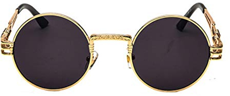 Inlefen Sonnenbrille Männer Frauen Runde Retro Vintage Kreis Stil Sonnenbrille Farbige Metallrahmen Brillen
