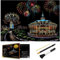 Scratch Art Rainbow Malpapier, Skizzenblock DIY Night View Scratchboard für Kinder & Erwachsene, Gravur Art & Craft Set, Scratch Painting, 16 '' x 11,2 '' mit 3 Werkzeugen (Vergnügungspark)