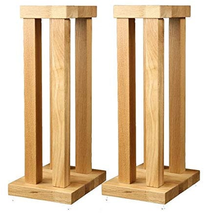 Hi Fi Racks Podium T5 4 Leg 600mm Speaker Stands Oak (Pair)