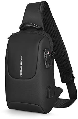 MARK RYDEN Umhängetasche Herren mit TSA-Schloss und USB-Ladetasche für 9,7-Zoll-Ipad wasserdichte Schultertasche für Arbeit, Geschäft, Reisen, Schule