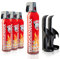 XENOTEC Premium Feuerlöschspray – 4 x 750ml – 2 Wandhalter - Stopfire – Autofeuerlöscher – REINOLDMAX – inklusive Wandhalterung schwarz – wiederverwendbar