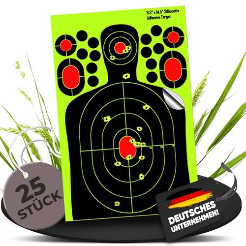 25 Fritz-Cell Splitterziele Splittersticker Typ 24368 selbstklebend Zielscheibe für alle Gewehre, Pistolen, Luftgewehre, Airsoft, BB, Diabolo kompatibel mit Splatterburst Zielen