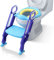 NAIZY Sedia da WC per Bambini con Scala Pieghevole, Regolabile in Altezza, Cuscino Imbottito in PU e Maniglie, Adatta a Bambini da 1 a 7 Anni, Blu e Lilla