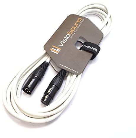 Premium-Mikrofonkabel, XLR-Stecker auf XLR/Pro, geräuschlos, symmetrisch, 6 m, Weiß