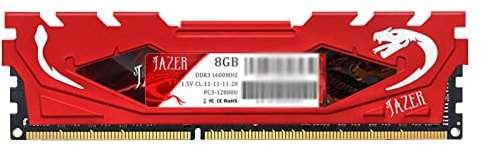 JAZER DDR3 4GB 1066MHZ (PC3 8500) 240-PIN 1.5 V Modulo RAM Desktop CL7 Ram con dissipatore di calore (8GB 1600MHZ, Red)