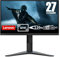 Lenovo, G27qe-20 Monitor Gaming con Eyesafe (QHD, IPS, 100 Hz, 1 ms, HDMI y DP, Cable HDMI, FreeSync, Base Metálica) Ajuste de inclinación/Altura, Negro, 27 Pulgadas