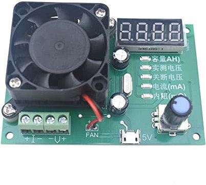 Reland Sun TEC-06 Battery Capacity Tester, 18650 Button Battery Discharger, Electric Load, 16W, 3.5A, Four-wire Measurement, 500000mAH, Integrated Fan