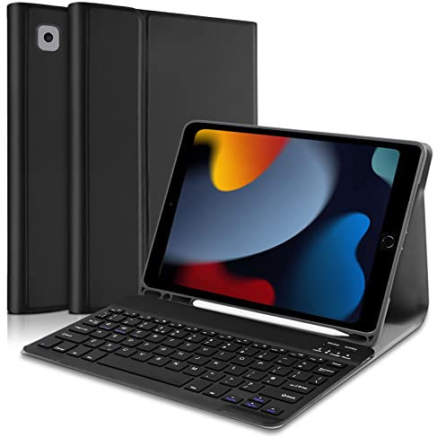 tititinita Slim Smart 10.2 inch Case with Bluetooth Keyboard for iPad 10.2 (2021)/9th Gen (2020)/7th Gen (2019), Air 3, Pro 10.5 (Black)