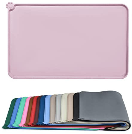 AUDWUD Tapis d'alimentation en silicone imperméable pour chiens et chats,tapis antidérapant pour gamelles d'animaux,tapis d'alimentation pour animaux.
