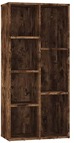 vidaXL Bücherregal, Bücherschrank mit viel Stauraum, Standregal für Schlafzimmer Wohnzimmer Büro, Büroregal Aktenregal Regal, Räuchereiche