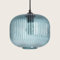 LEDKIA LIGHTING - Lámpara Colgante de Cristal Modra | Iluminación Versátil E27 | Para Salón, Dormitorio y Cocinas | Acabado Transparente y Relieves | 40W Máx., Azul, Vidrio