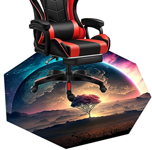 ALFAAL Gaming Stuhl Teppich Bodenschutzmatte Bürostuhl Achteck Bodenschutzmatte for Hartböden, Schreibtischstuhl Unterlage for Zuhause/Büro (Color : 2, Size : 100cm)