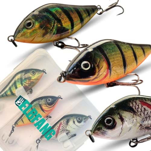 ELBFANG Jerkbait Set - Jerkbait hecht - Jerk Wobbler - Hecht Köder (3 Stück/Box / 60mm / 13g)