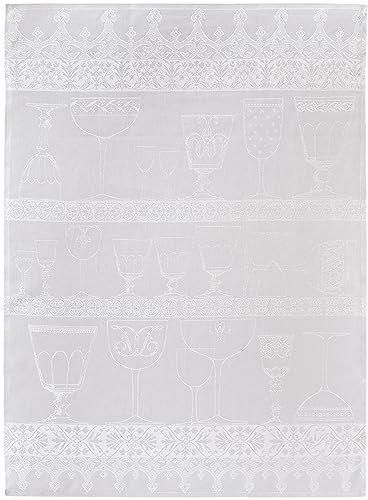 Le Jacquard Français 16214 Gläsertuch Cristal Blanc 60x80 cm Leinen
