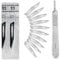 Set - 50 Stück sterile Skalpellklingen Figur 11 aus Karbonstahl - Ersatzklingen + 1 x Shehadeh - Skalpell-Halter - Edelstahl