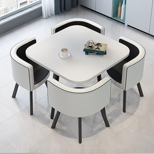 MTSYXYM Mesa Comedor con sillas 4,Mesa De Ocio Cocina ModernoConjunto,4 sillas De Diseno Moderno Balcon Sala,Mesa Comedor Y Combinación Silla Oficina,Adecuada para Sala de recepción. (Size : Style9)
