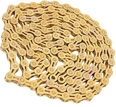 Yctze Ultralight 116 Links 9 Speed Gold Mountain Bike Chain for Road Bicycle, Replacement Accessory Part, MTB 8-Speed Compatible