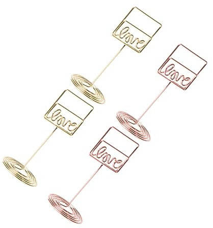 EXCEART Lot De 4 Porte-notes Et Photos En Forme Damour Robustes Et Réutilisables Pour Décoration De Fête Couleur Aléatoire