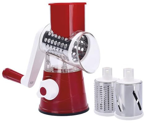 Rallador de Verduras, Rallador de Queso Con Manivela, Rotary Cheese Grater, Versátil y Multifuncional, Rallador Con Manivela Para Verduras, Cortadora y Pelador de Verduras Multifunción