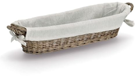Zeller 14175 Baguette-Korb mit Beutel, Weide/Canvas