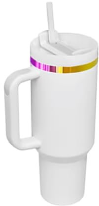 ThreeRs Adventure Quencher Travel Mug Upgraded V2, Insulated Coffee Cup w/Portable Stainless Steel Straw, Leakproof Lid, Water Bottle Tumbler for Hot - Cold Drinks 40oz/1180ml (RB-Creme)