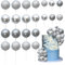 Ephlyn 30Pcs Ball Cake Picks Colorful Ball Shaped Cake Topper Pearl Balls Cupcake Cake Insert Topper for Birthday Party Decoration Supplies Pearl Silver Glitter Silver
